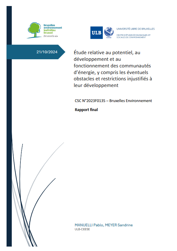 Etude sur les communautés d'énergie en RBC